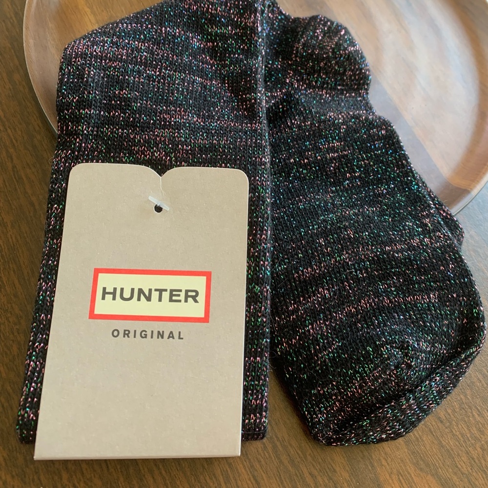 **NWT** Knee high HUNTER socks with shimmer / metallic/ sheen/ festive S/M